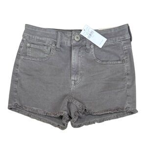 American Eagle Shorts New Size 2 Grey Denim Next Level Stretch Hi Rise Shortie